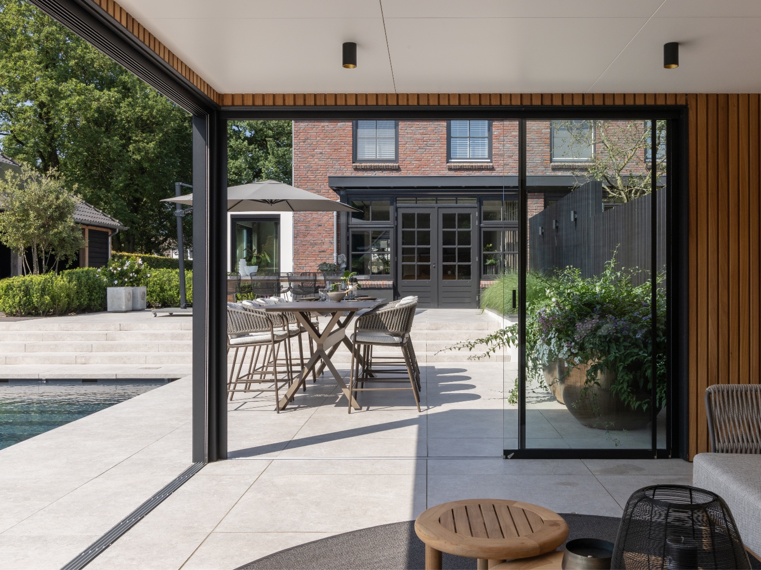 Modern Poolhouse Met Zwembad Projecten Bronkhorst Hout Wellness